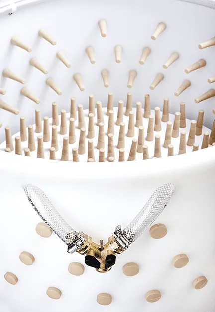 Featherman PRO-XL Plucker - Defeathering Machine inner view with valve