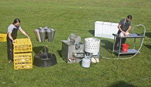 Featherman Equipment Set-up on lawn outside